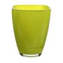 Vase à fleurs YULE, verre, vert pomme, 13,5x13,5x17cm