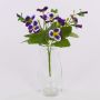 Fleur artificielle décorative « Pensée BAHNY » sur tige, violet-lilas, 22 cm