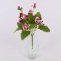 Fleur artificielle décorative « Pensée BAHNY » sur tige, rose-blanc, 22 cm