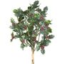 Botte de houx artificielle NALFO avec des baies, givré, paillettes, vert-rouge, 35cm