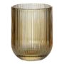 Verre à eau GENOVEFA à cannelures, ambre-transparent, 9,5cm, Ø7,5cm