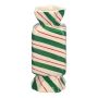Vase soliflore carré en forme de bonbon AMIEL en céramique, avec des lignes obliques, vert-rouge-blanc, 10x10x25cm
