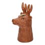 Vase soliflore en forme de cerf ELWINO en céramique, brun, 17,5x14x30cm