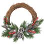 Couronne de sapin artificielle MARLIES, vert, enneigé, fruits, Ø40cm