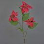 Branche de poinsettia velouté TONZI, rouge, 80cm, Ø14cm