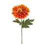 Chrysanthème en tissu DELPHINA, orange-jaune, 65cm, Ø14cm