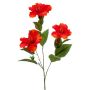 Branche d'hibiscus artificielle AMADOU avec fleurs, rouge, 80cm