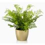 Fougère artificielle HANNU, pot en céramique doré, vert, 40cm