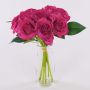 Bouquet de roses artificielles GAUTAM, fuchsia, 25cm