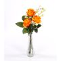 Bouquet de roses artificielles SIMONY, avec feuilles, orange, 45cm, Ø20cm