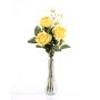 Bouquet de roses artificielles SIMONY, avec feuilles, jaune, 45cm, Ø20cm