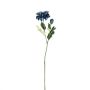 Branche fleurie décorative Zinnia GUNDISINE, collection écologique, bleu royal, 65cm, Ø9cm
