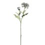 Branche fleurie décorative Zinnia GUNDISINE, collection écologique, gris-bleu, 65cm, Ø9cm