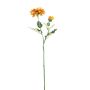 Branche fleurie décorative Zinnia GUNDISINE, collection écologique, orange-jaune, 65cm, Ø9cm