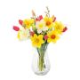 Bouquet printanier artificiel MANULA, narcisse, jaune-rose-blanc, 40cm, Ø30cm