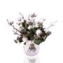 Bouquet de fleurs artificielles BELLANA en coton, blanc-bleu-vert, 35cm, Ø35cm