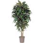 Magnolia décoratif MARZELLINE, troncs naturels, vert, 200cm - Made in Italy