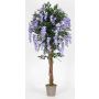 Glycine artificielle ANNIARA, troncs en bois véritable, avec des fleurs, lilas, 175cm - Made in Italy