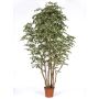 Ficus Benjamina artificiel MIMITIGO, troncs en bois véritable, vert-blanc, 175cm - Made in Italy