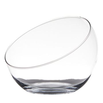 Coupe en verre NELLY EARTH, bord en biais, transparent, 17cm, Ø20cm Coupe en verre NELLY EARTH, bord en biais, transparent, 17cm, Ø20cm