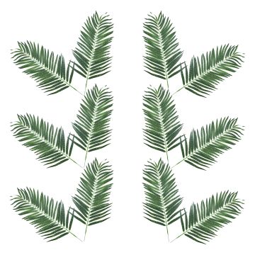Feuilles de cocotier en plastique CHESTER, 12 pcs, 105cm