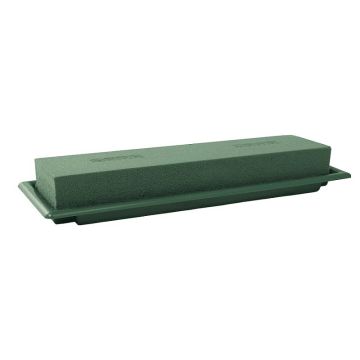 OASIS® Mousse florale humide rectangulaire pour des compositions florales, dans une coupe en papier composite, vert, 48x9x5cm OASIS® Mousse florale humide rectangulaire pour des compositions florales, dans une coupe en papier composite, vert, 48x9x5cm