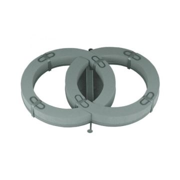 OASIS® Mousse florale humide en forme de bagues de mariage pour une voiture, décoration de mariage, avec une ventouse, fond en plastique, vert, 57x39x7,5cm