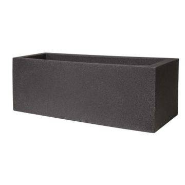 Jardinière rectangulaire NALTIS en plastique, gris foncé, 100 x 40 x 40 cm