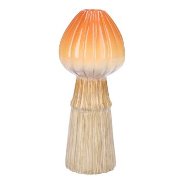 Vase champignon en céramique RADOMILA, rainures, orange-beige, 18cm, Ø7,4cm Vase champignon en céramique RADOMILA, rainures, orange-beige, 18cm, Ø7,4cm