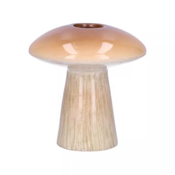 Vase pour fleurs RAIMUNDE en céramique, en forme de champignon, brun-beige, 9,5cm, Ø9cm Vase pour fleurs RAIMUNDE en céramique, en forme de champignon, brun-beige, 9,5cm, Ø9cm