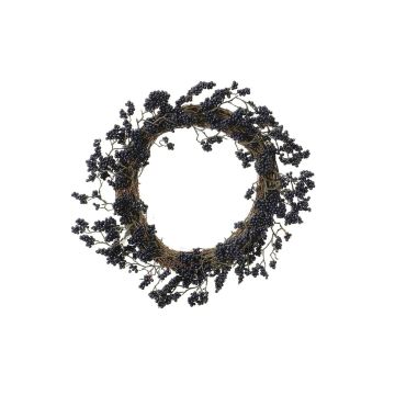 Couronne de gaultheria décorative CALLAN, bleu, Ø35cm Couronne de gaultheria décorative CALLAN, bleu, Ø35cm