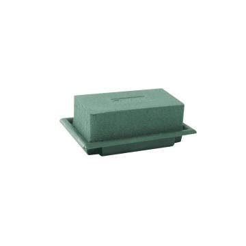 OASIS® Mousse florale humide rectangulaire pour des compositions florales, dans une coupe en papier composite, vert, 13x9x5cm OASIS® Mousse florale humide rectangulaire pour des compositions florales, dans une coupe en papier composite, vert, 13x9x5cm