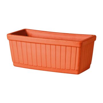 Jardinière rectangulaire NANFY en terre cuite, à motifs linéaires, 53x20x17cm Jardinière rectangulaire NANFY en terre cuite, à motifs linéaires, 53x20x17cm
