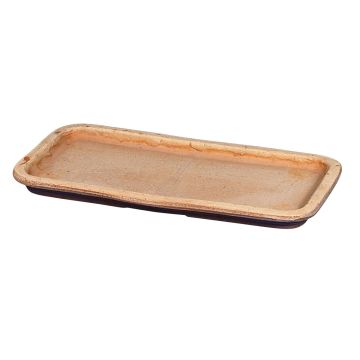 Soucoupe rectangulaire pour jardinière LIDAS en terre cuite, patinée, 40 x 20 x 4 cm Soucoupe rectangulaire pour jardinière LIDAS en terre cuite, patinée, 40 x 20 x 4 cm