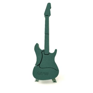 OASIS® Mousse florale humide en forme de guitare électrique , support en bois Bioline, socle en bois, vert, 80x25x6cm