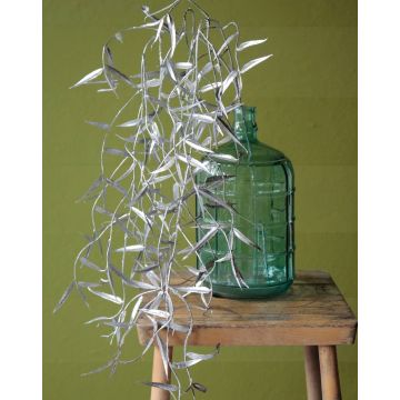 Branche artificielle de saule pleureur DIMMI, paillettes, argenté, 100cm