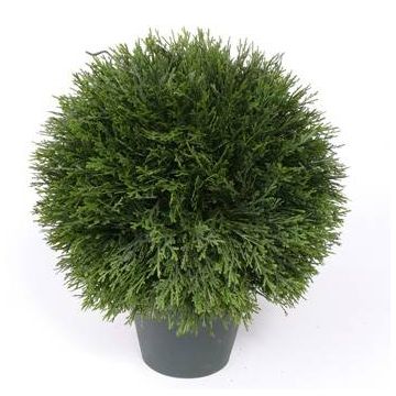 Boule de cyprès artificielle SIMONA, en cache-pot, vert, 40cm, Ø30cm