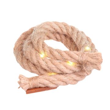 Corde décorative en herbe ARNAR avec guirlande lumineuse, beige, Ø1,5cm Corde décorative en herbe ARNAR avec guirlande lumineuse, beige, Ø1,5cm