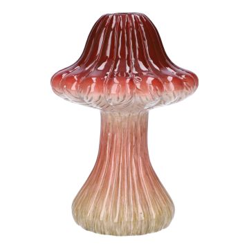 Vase pour fleurs RICHLINDE, amanite tue-mouche, céramique, rainures, rouge foncé-beige, 21cm, Ø15cm Vase pour fleurs RICHLINDE, amanite tue-mouche, céramique, rainures, rouge foncé-beige, 21cm, Ø15cm