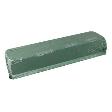 OASIS® Mousse florale humide Raquette , base en plastique, recouverte d'un film microperforé, vert, 44x11,5x8cm