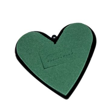 OASIS® Ideal Mousse florale en forme de cœur , décoration de mariage, support en plastique, œillet de suspension, vert, 14x12x3,5cm