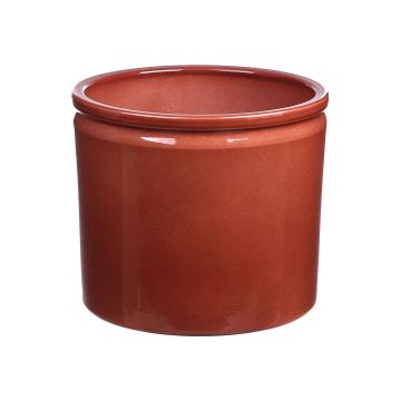 Cache-pot ALCHIBA en céramique, rouge-brun, 25,7cm, Ø27,8cm