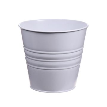 Pot à plantes rond MICOLATO avec rainures, zinc, blanc, 16cm, Ø18,5cm Pot à plantes rond MICOLATO avec rainures, zinc, blanc, 16cm, Ø18,5cm
