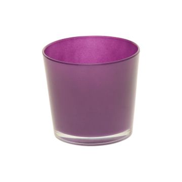 Pot à plantes ALENA, verre, violet foncé, 9,5cm, Ø11,5cm Pot à plantes ALENA, verre, violet foncé, 9,5cm, Ø11,5cm