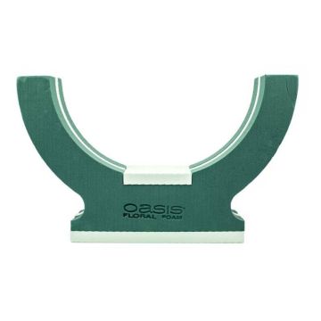 OASIS® Mousse florale humide avec un support pour une urne, fleurs de deuil, fond en mousse rigide de polystyrène, vert, 47x10x29cm