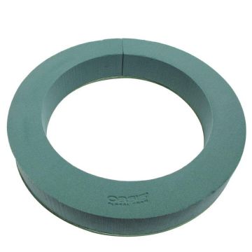 OASIS® Mousse florale humide en forme de couronne , support en bois Bioline, vert, Ø44cm