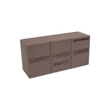 OASIS® Maxlife Brique de mousse florale humide avec des lignes de découpe, NatureSource 20 % de matières premières biosourcées, brun, 23x11,5x7,5cm OASIS® Maxlife Brique de mousse florale humide avec des lignes de découpe, NatureSource 20 % de matières premières biosourcées, brun, 23x11,5x7,5cm