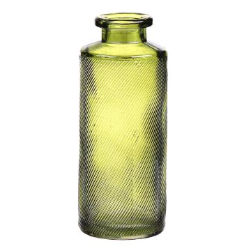 Vase en verre EMANUELA, veinures, vert olive-transparent, 13,2cm, Ø5,2cm Vase en verre EMANUELA, veinures, vert olive-transparent, 13,2cm, Ø5,2cm