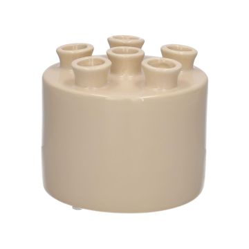 Vase Dolomit VIVIANNE à 6 ouvertures, couleur sable, 10,5 cm, Ø 12 cm Vase Dolomit VIVIANNE à 6 ouvertures, couleur sable, 10,5 cm, Ø 12 cm