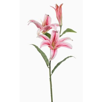 Lys tigré artificiel KRAWEL, collection Eco, rose-rose-blanc, 85 cm, Ø 21 cm